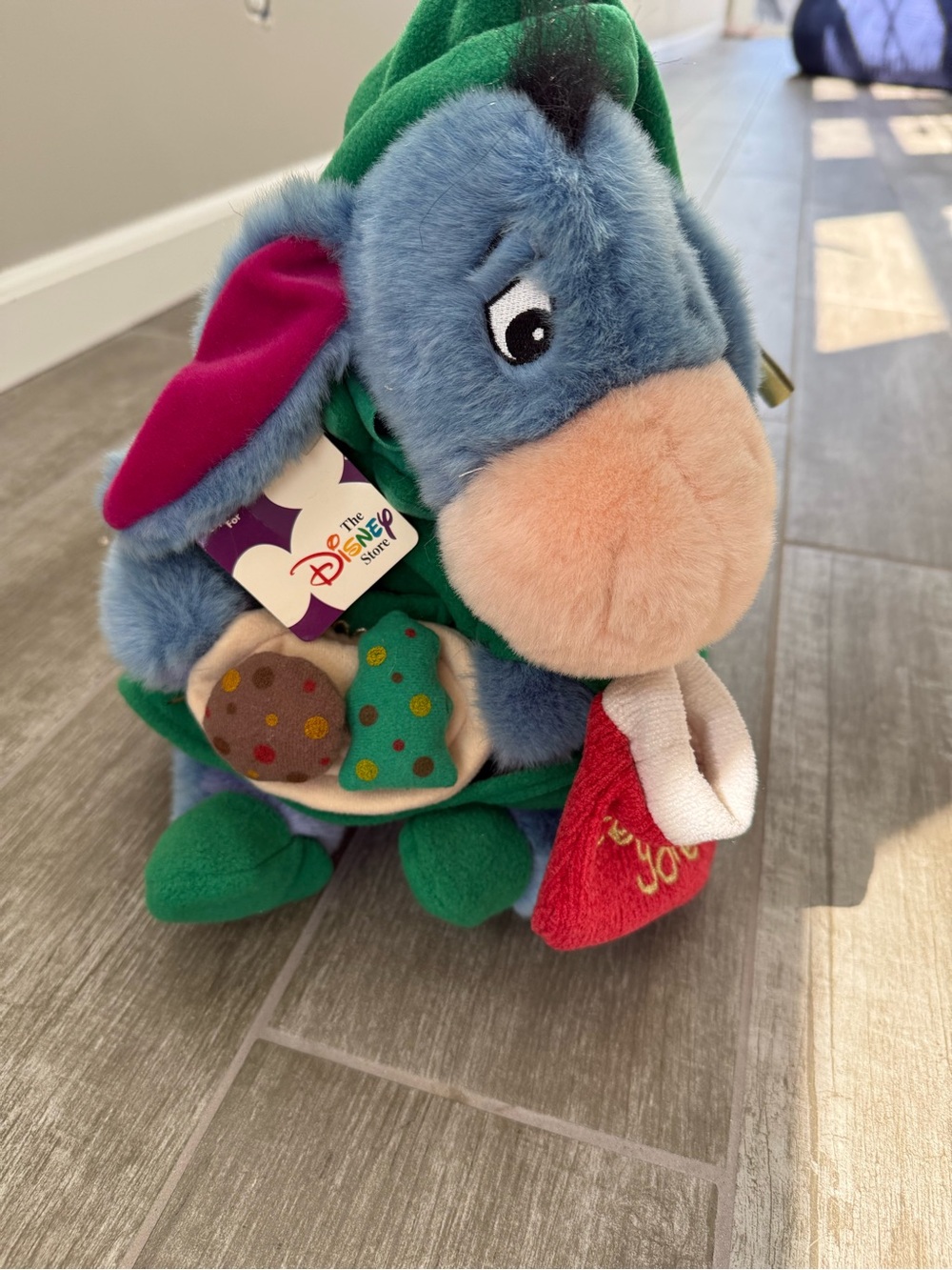 Vintage 2000 Disney Store Eeyore Christmas Cookies Plush 13” NWT Y2K
